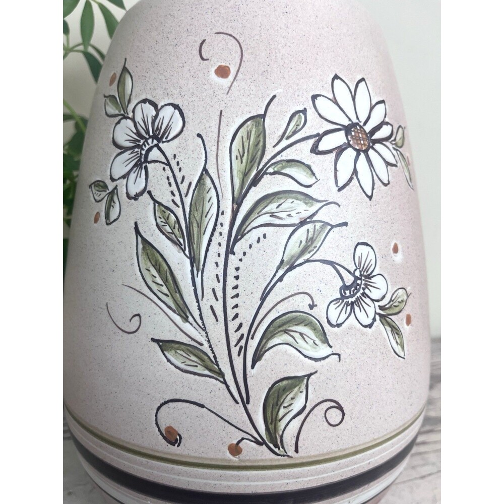Vintage Handmade MCM Flower Vase Bohemian Style Decor 13”